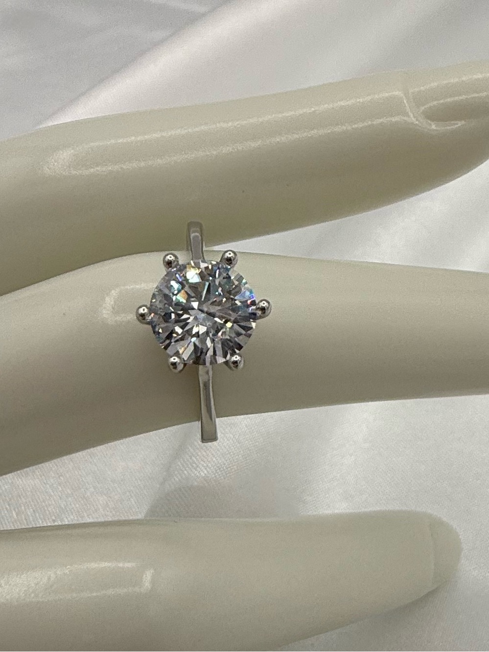 925 Silver Sz 6 Classic Solitaire Moissanite Like 2 Carat Sz Engagement Classic